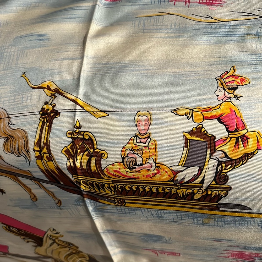 Hermes 52” by 52” silk scarf